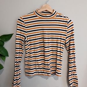 💚 2/15 Striped Mockneck